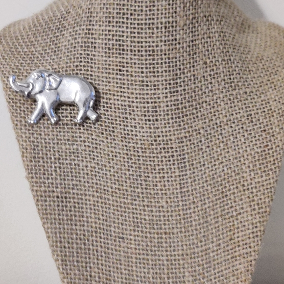 Coro Craft Elephant Pin Trunk Up Sterling Silver Vintage 40s - Picture 11 of 12